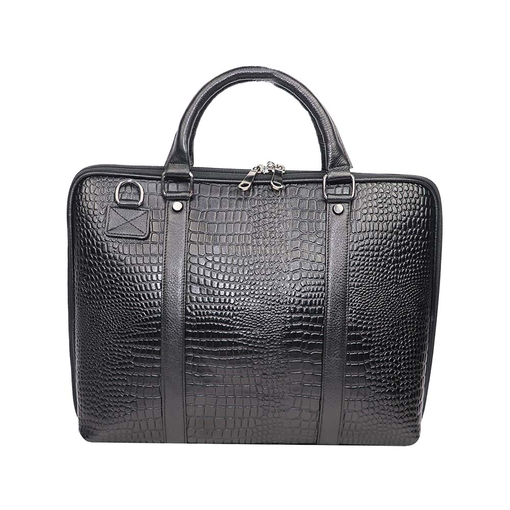 Luxury Croc-Embossed PU Leather Laptop Bag – Stylish & Professional