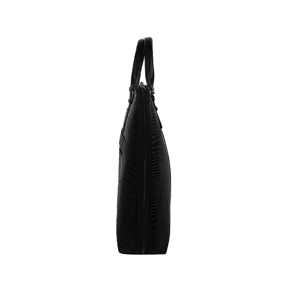 Luxury Croc-Embossed PU Leather Laptop Bag – Stylish & Professional