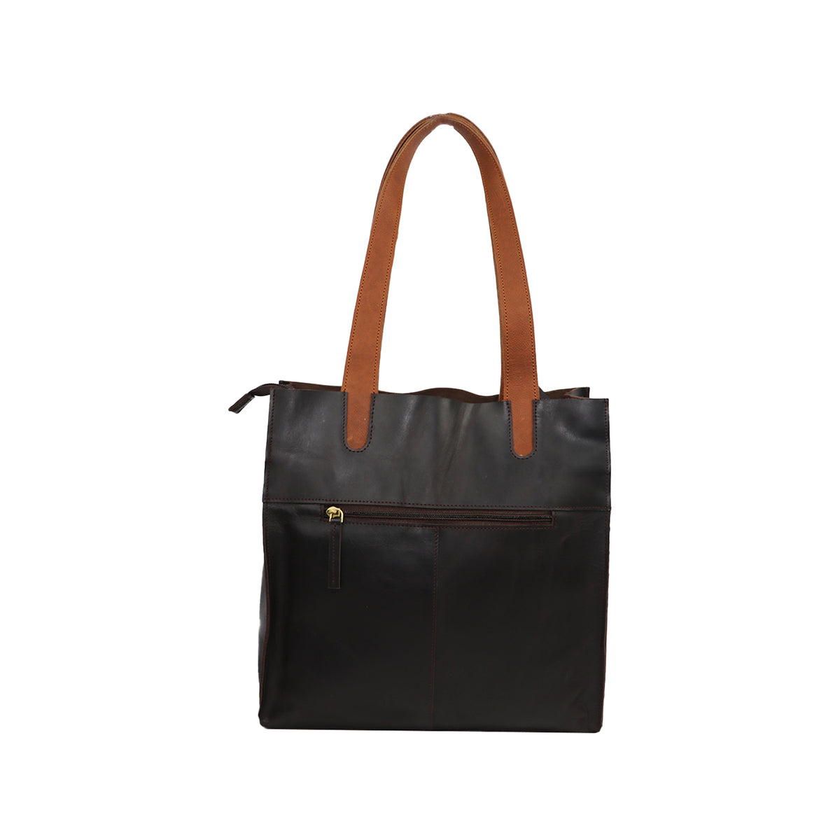 Rustic PU Leather Tote Bag with Black Handles – Stylish & Functional