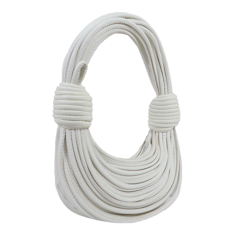 Elegant White Layered Rope Handbag
