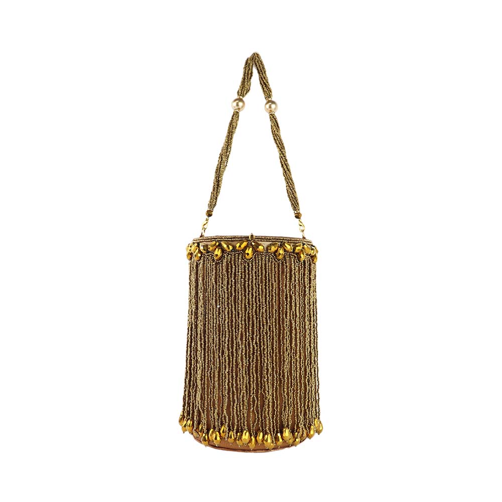 Gold Beaded Potli Bag – Handcrafted Bridal & Festive