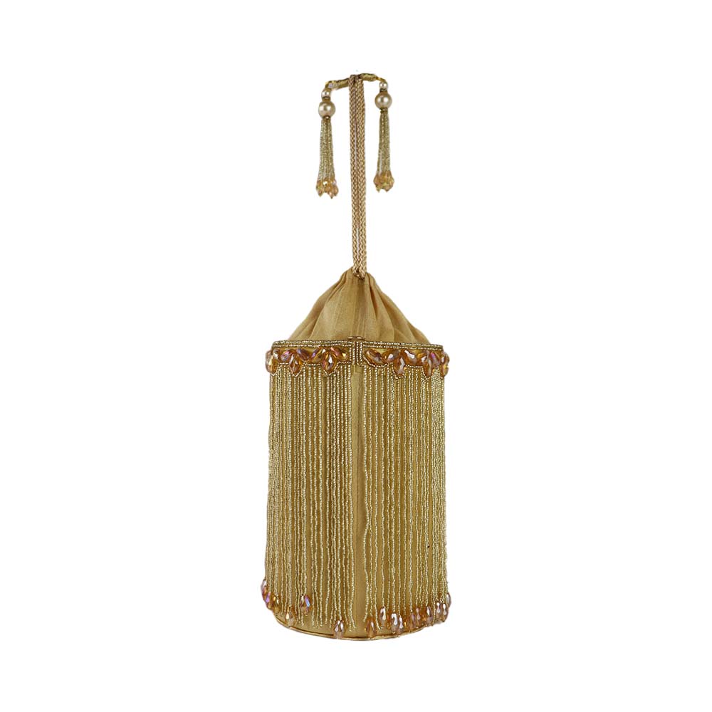 Gold Beaded Potli Bag – Handcrafted Bridal & Festive