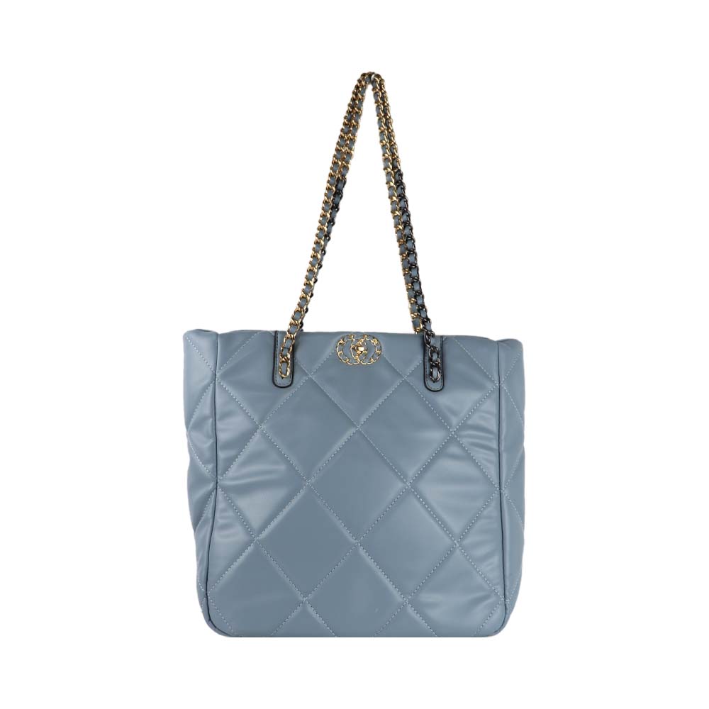 Quilted Blue Tote Bag – Chic & Spacious Everyday Shoulder Bag