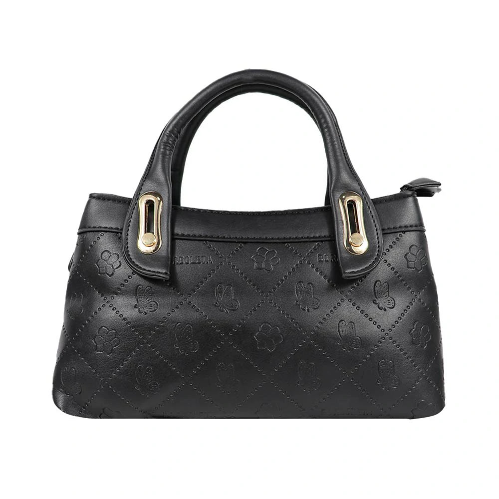 Luxury Handbag with Embossed Design & Gold Accents