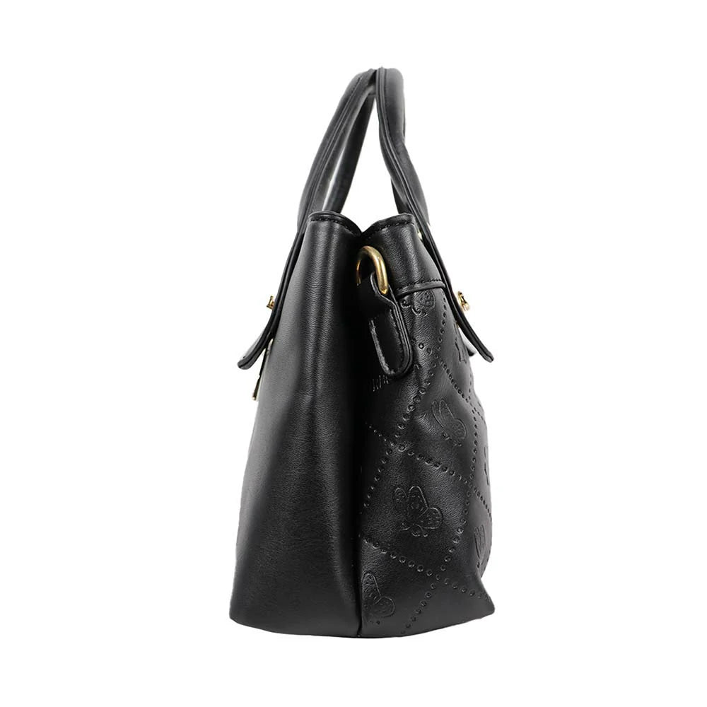 Luxury Handbag with Embossed Design & Gold Accents