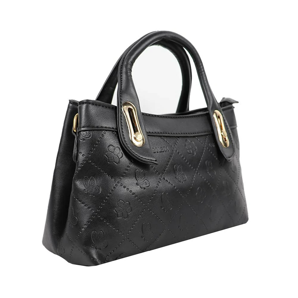 Luxury Handbag with Embossed Design & Gold Accents