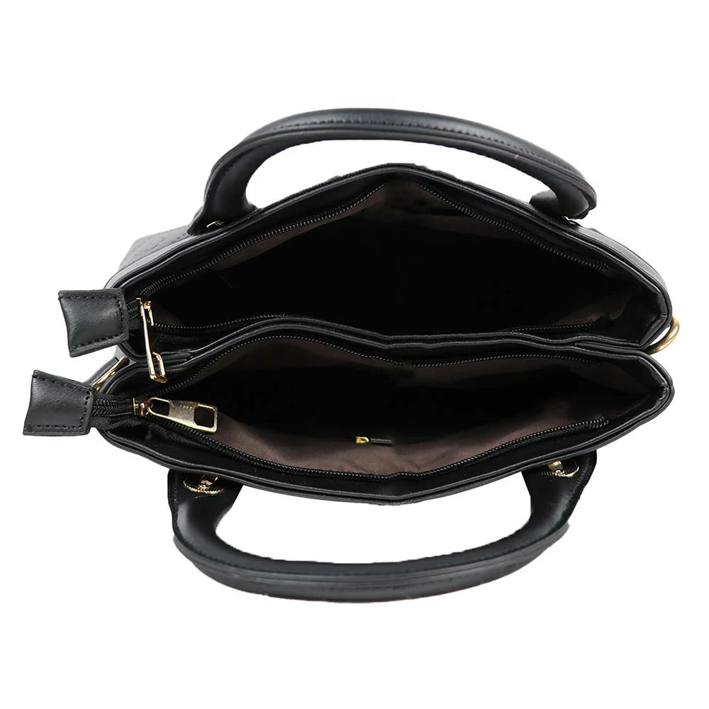Luxury Handbag with Embossed Design & Gold Accents