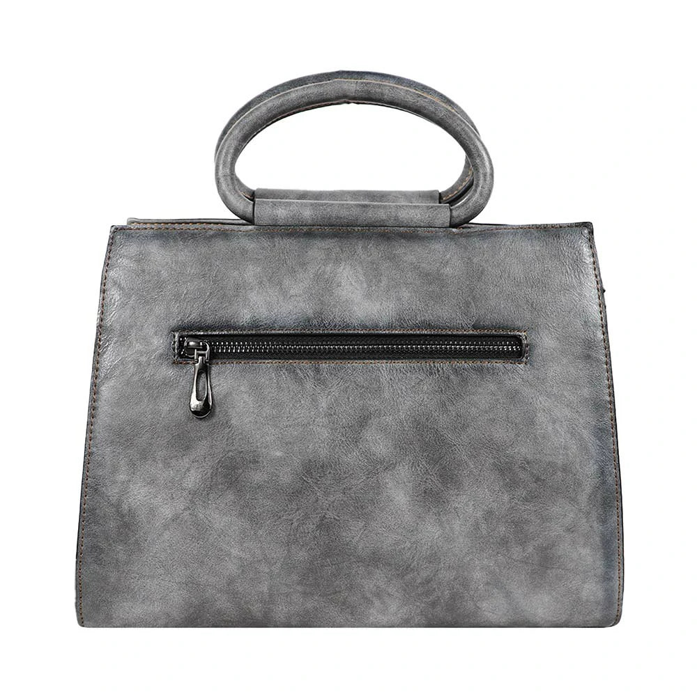 Vintage PU Leather Handbag with Mandala Embossed Design – Boho Chic