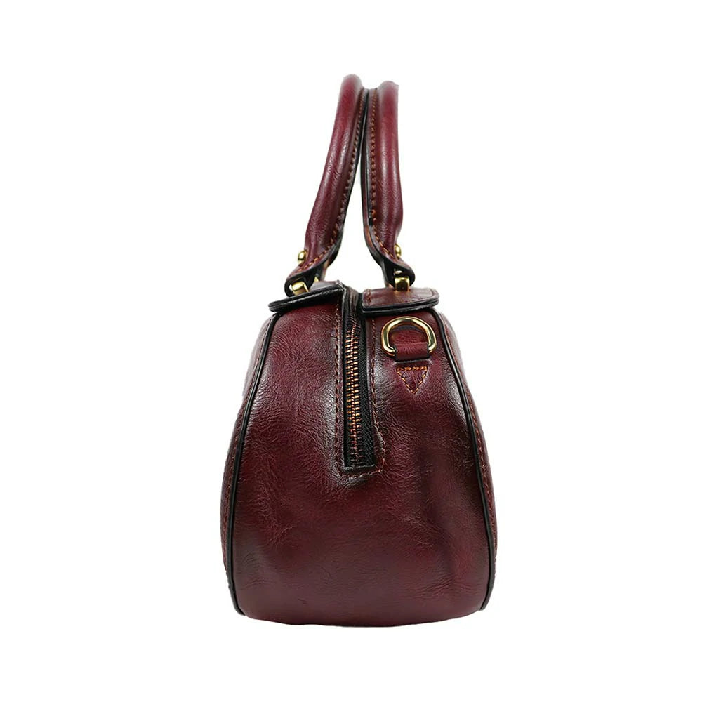 Vintage Oval Handbag with Embossed Mandala Design – Elegant & Unique