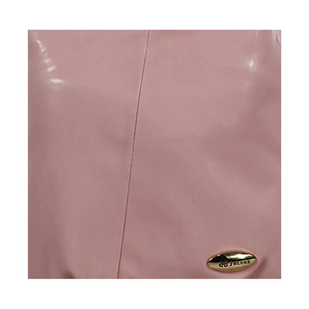 Blush Pink Glossy Hobo Bag with Gold Handle – Soft & Stylish