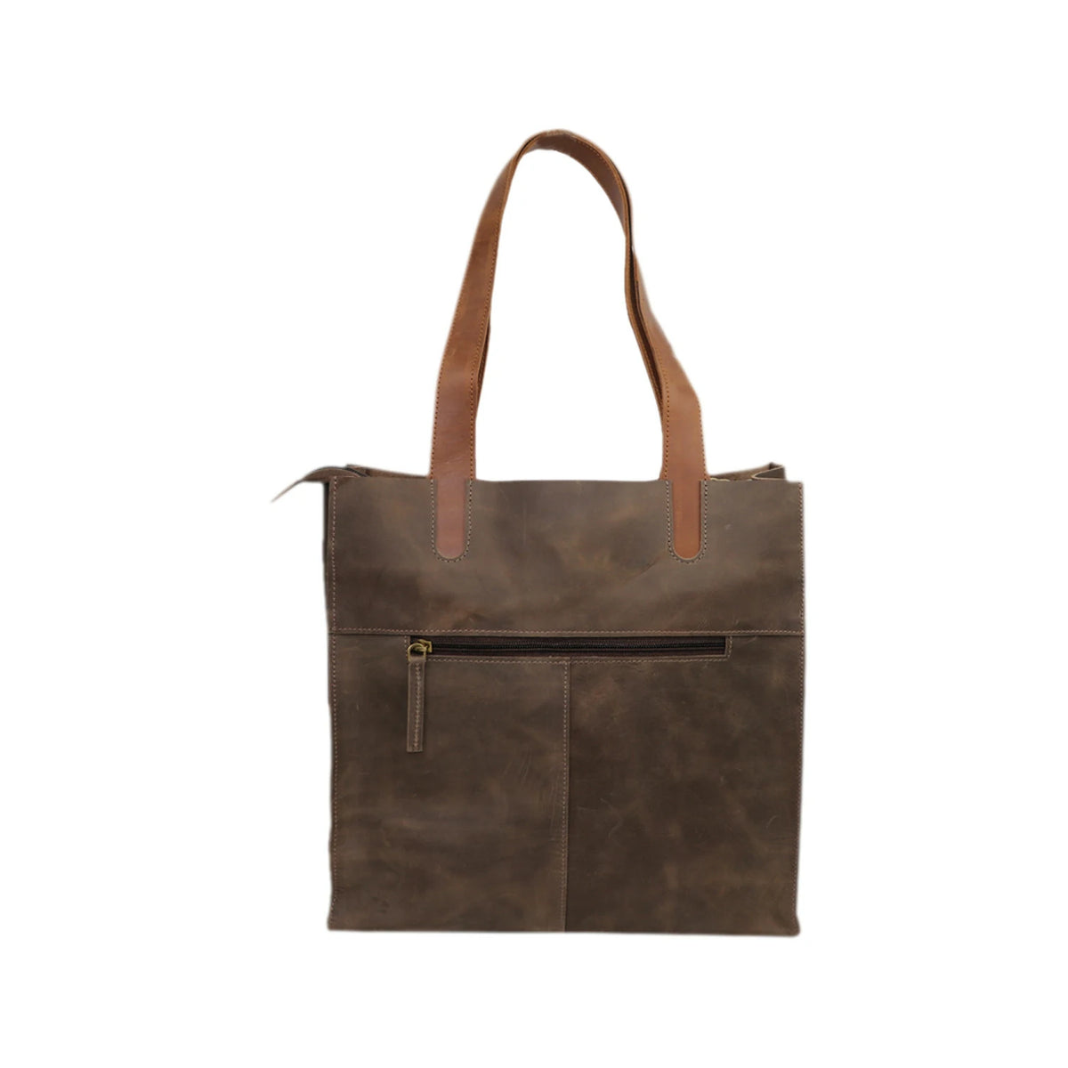 Rustic PU Leather Tote Bag with Black Handles – Stylish & Functional