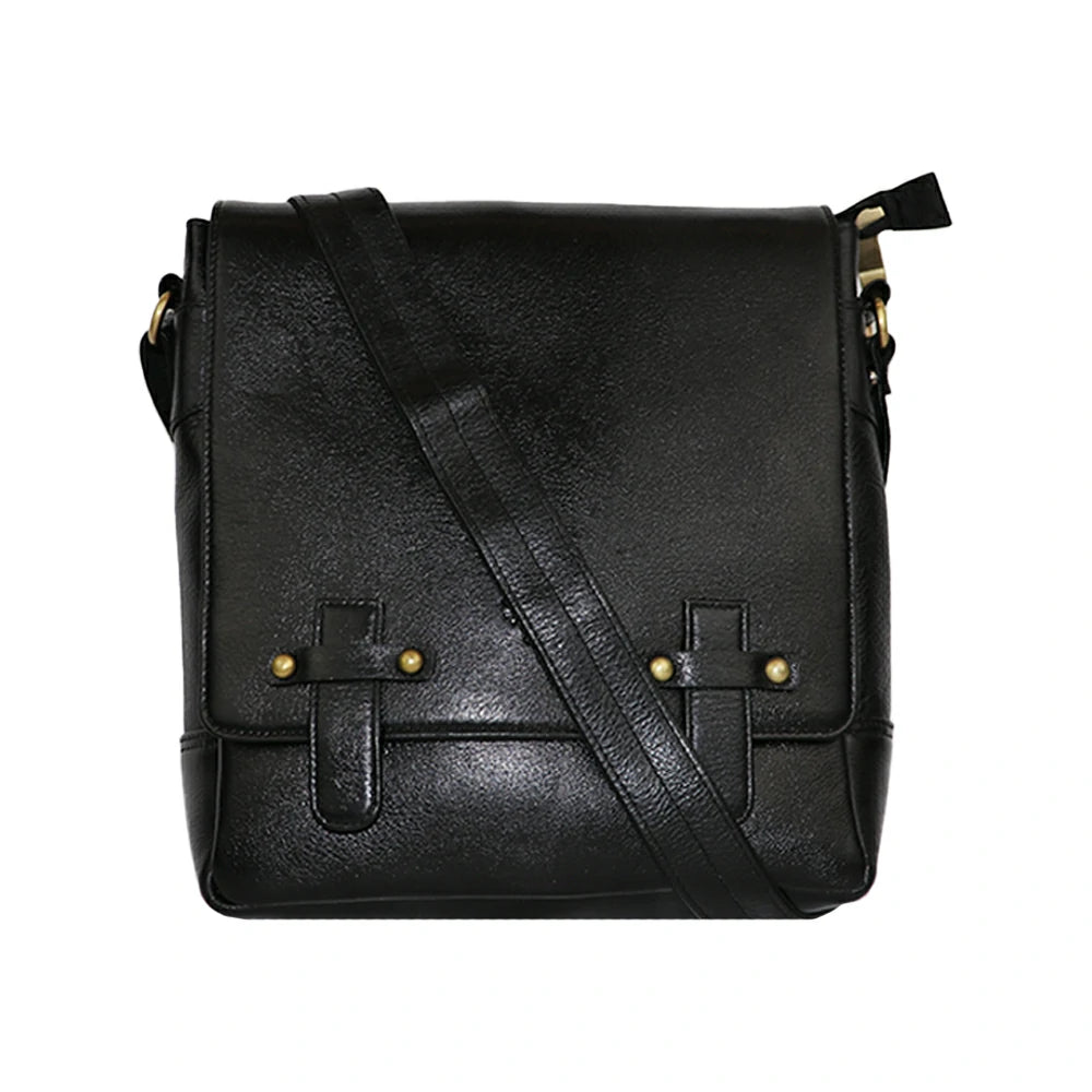 Classic PU Leather Messenger Bag – Vintage Sling Bag for Everyday Use
