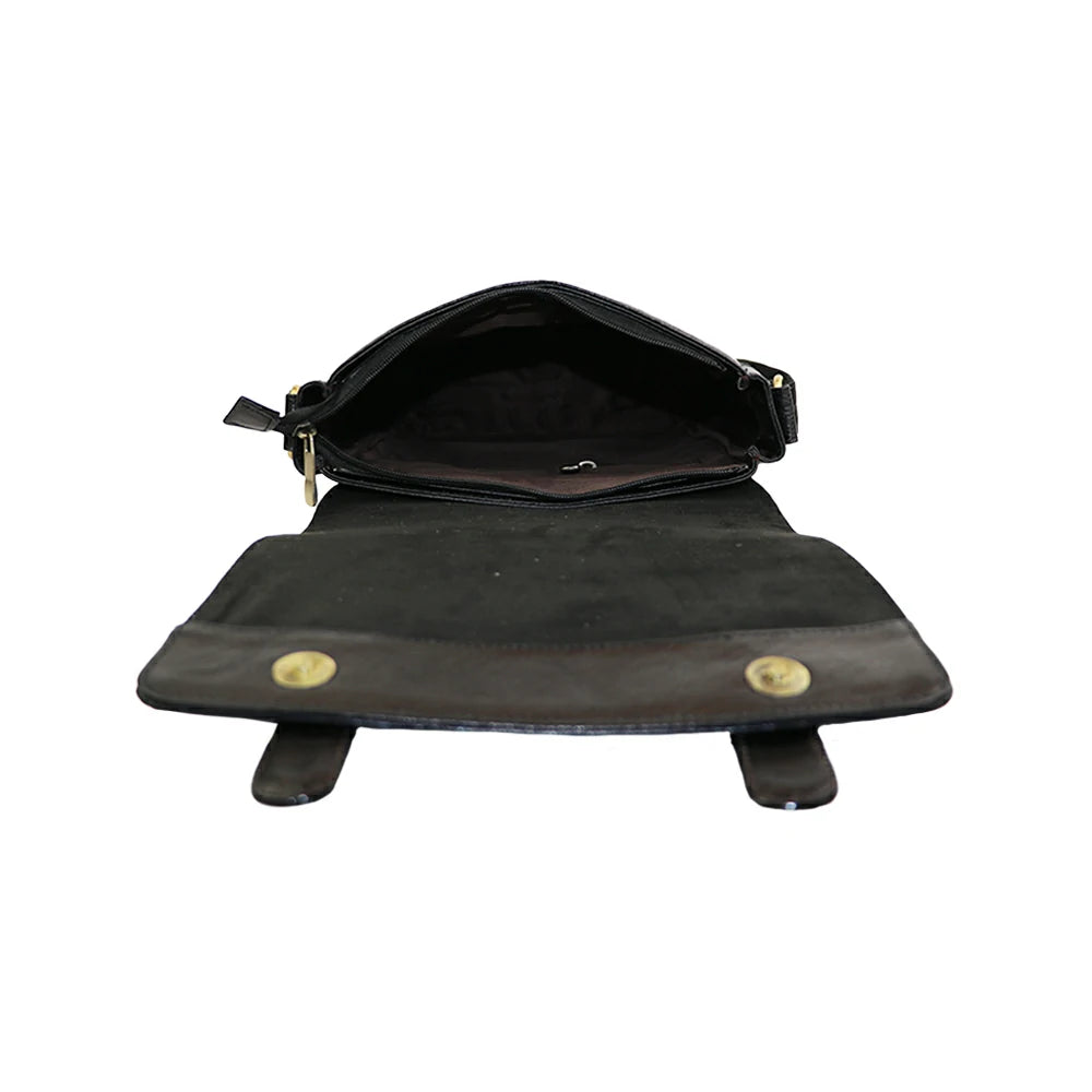 Classic PU Leather Messenger Bag – Vintage Sling Bag for Everyday Use