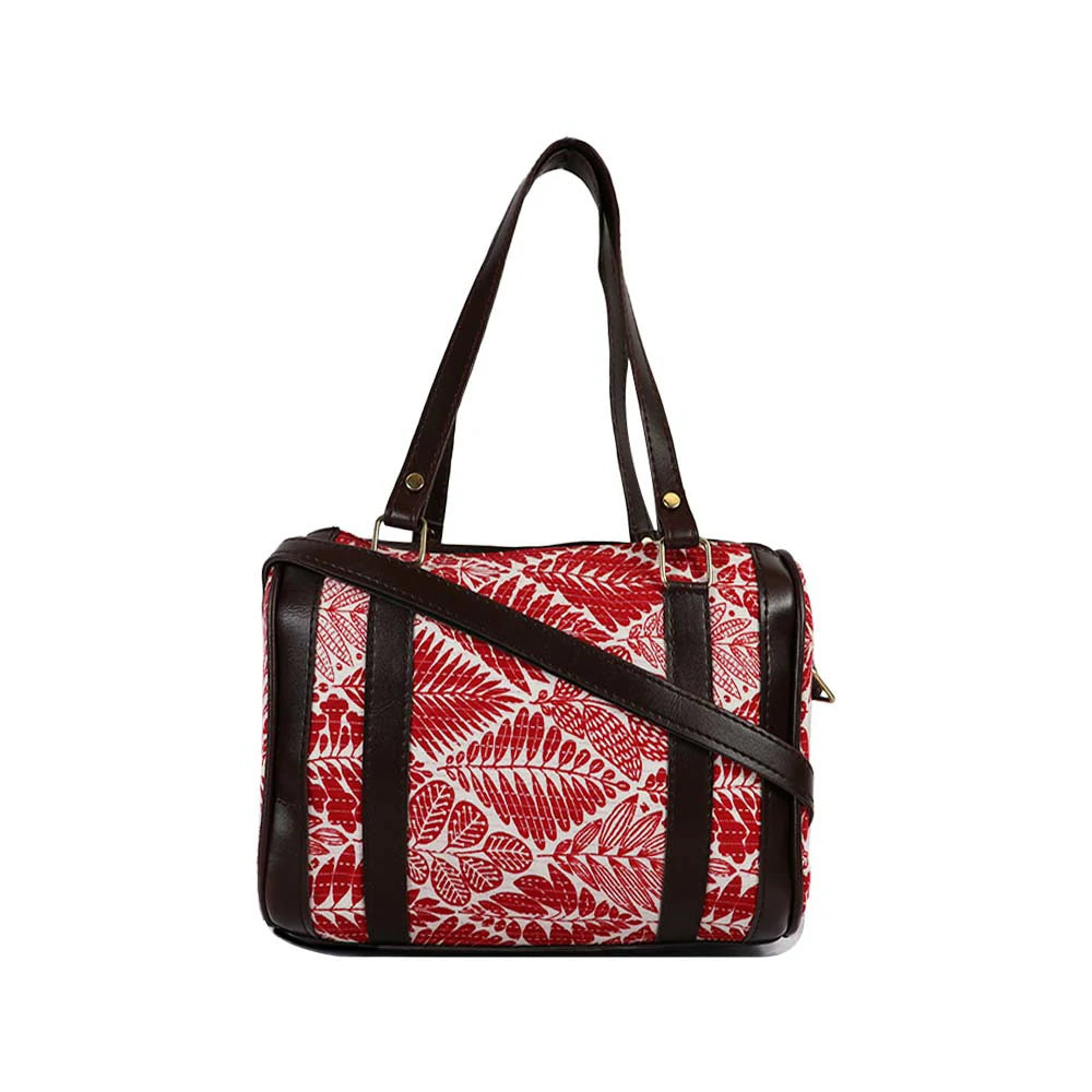 Printed Handbag for Women | Structured Shoulder Bag with Multiple Compartments | Stylish Everyday Carry