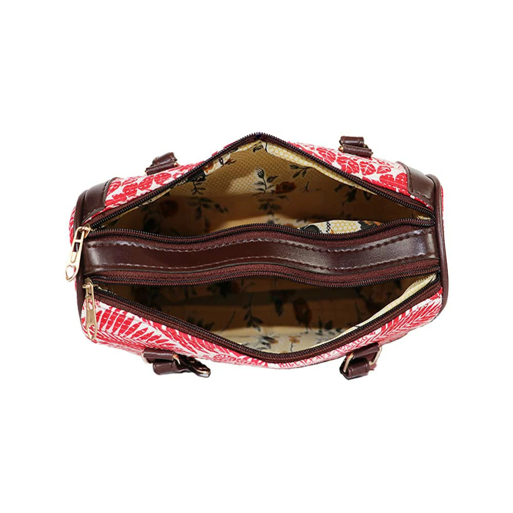 Printed Handbag for Women | Structured Shoulder Bag with Multiple Compartments | Stylish Everyday Carry
