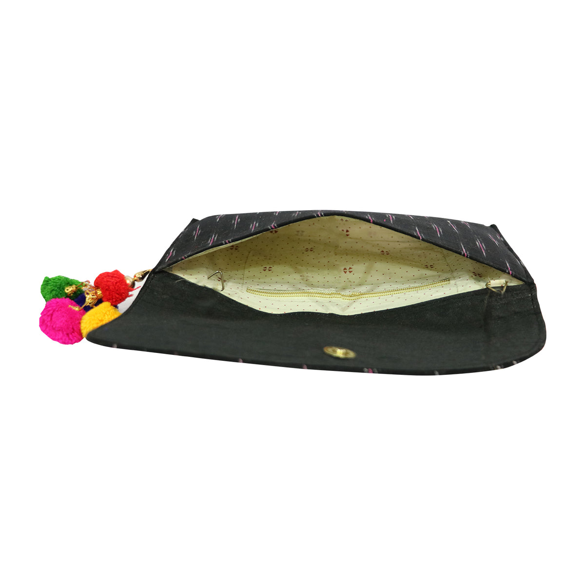 Women’s Woven Flap Clutch with Detachable Chain Strap