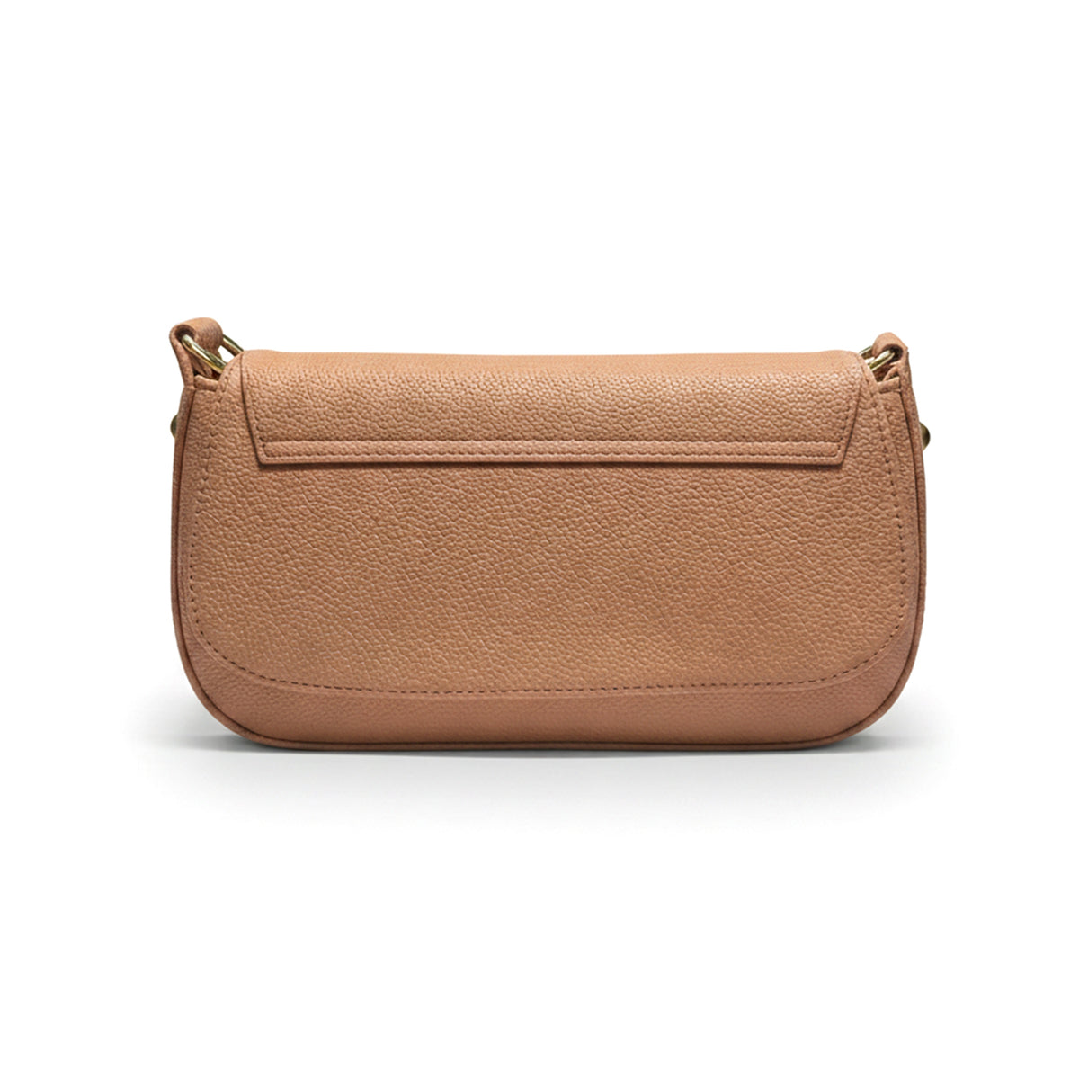 Elegant Textured Flap Shoulder Bag with Gold Chain Strap