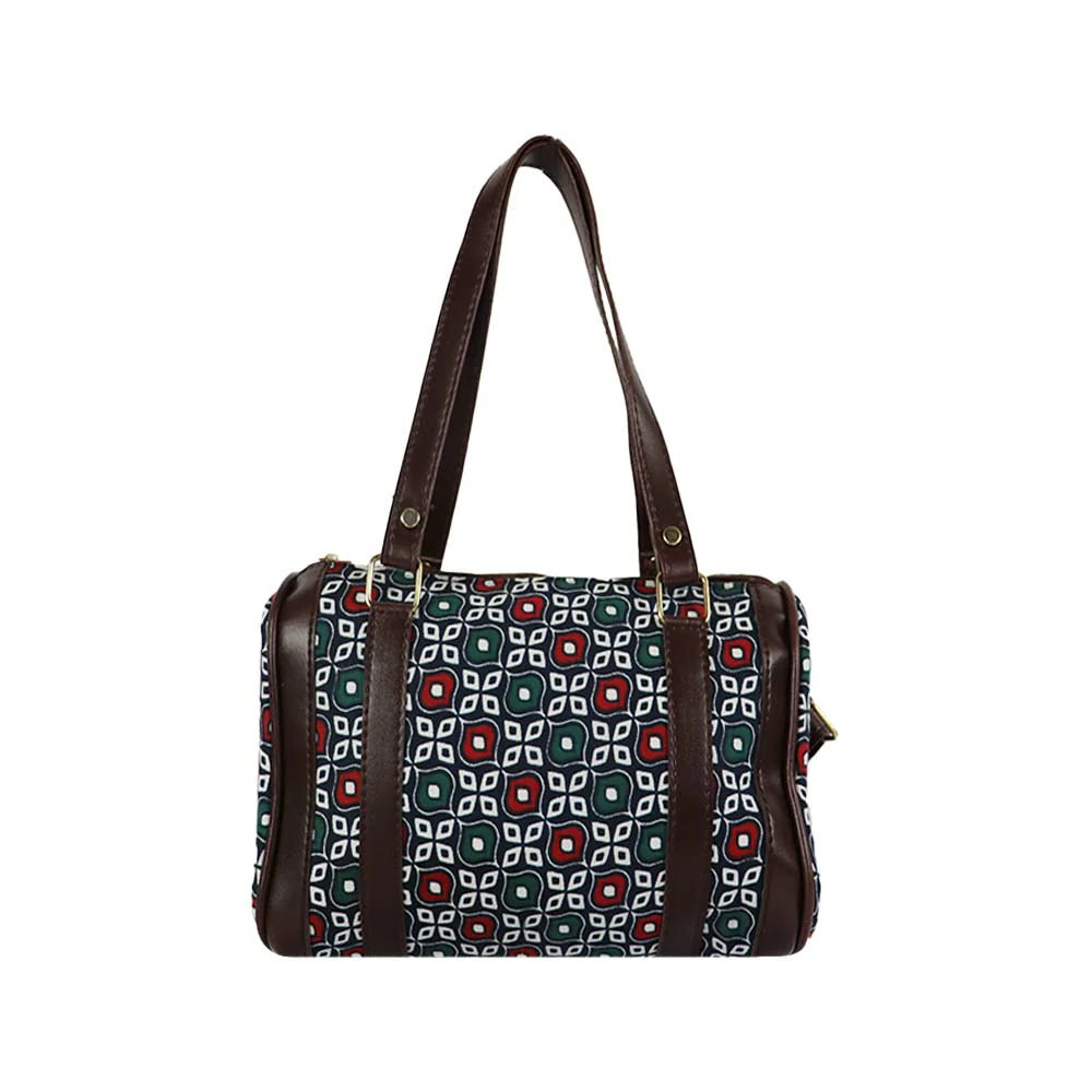 Printed Handbag for Women | Structured Shoulder Bag with Multiple Compartments | Stylish Everyday Carry