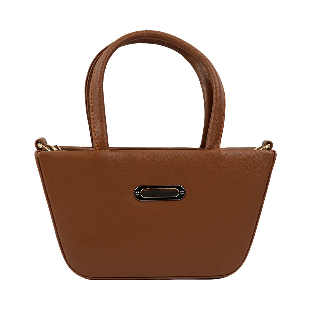 Handbag with Top Handle - brown