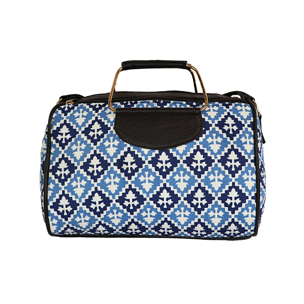 Women Red Printed Duffle Handbag with Sling Strap & Metal Handle – Travel & Everyday Stylish Bag