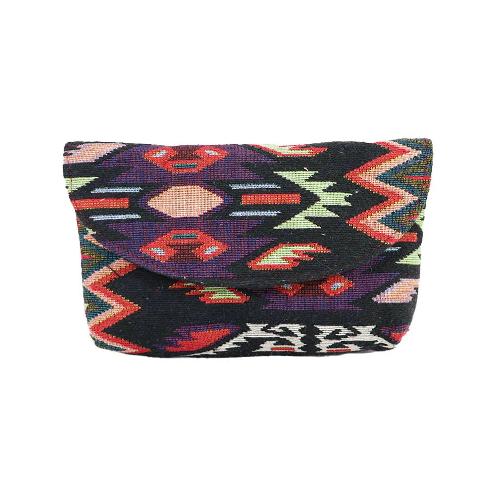 Women’s Multicolor Embroidered Clutch with Detachable Chain Strap