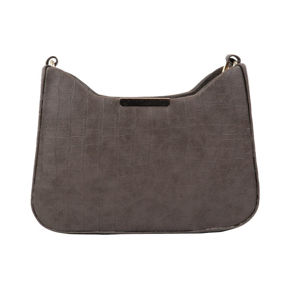 Texture Sling Bag with Gold Chain Strap