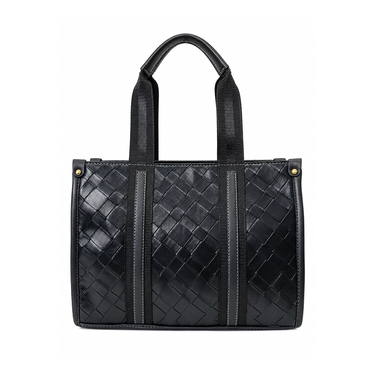Women’s Quilted Handbag with Detachable Shoulder Strap - Black