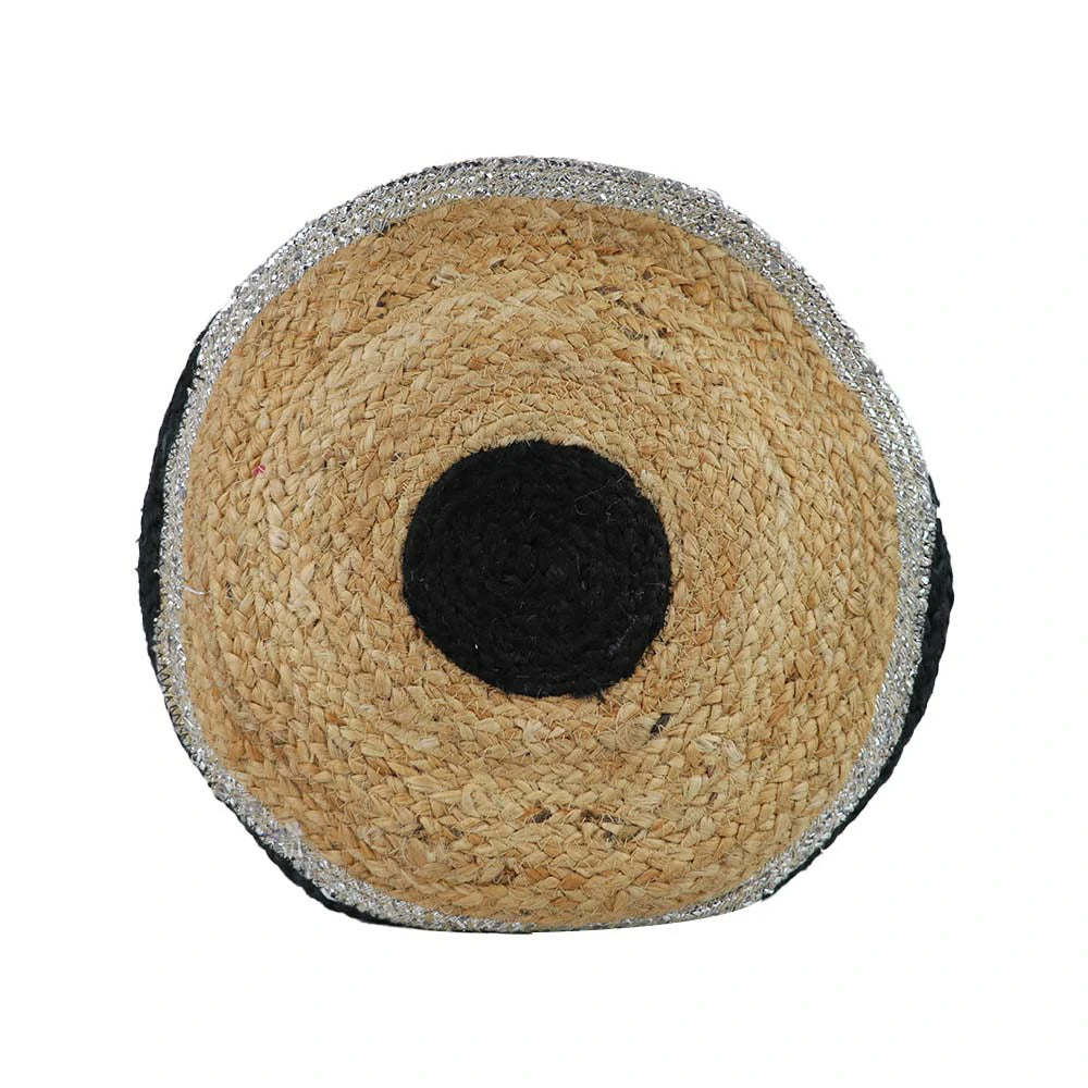 Women’s Round Jute Sling Bag with Rope Strap - beige