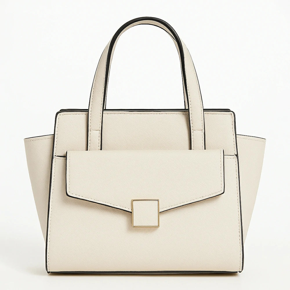 Mini Structured Handbag with Front Flap Pocket