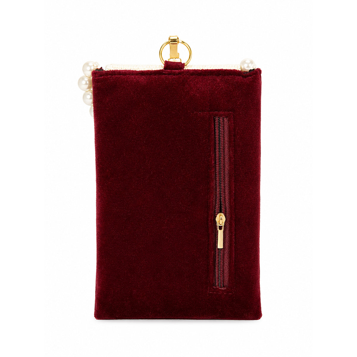 Women's Embroidered Ethnic Mobile Pouchwith Gold Chain Strap | Festive & Traditional