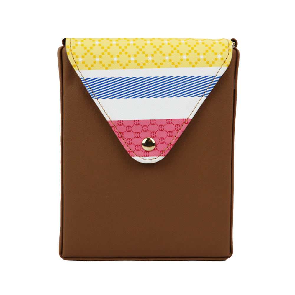 Texture Sling Bag with Gold Chain Strap