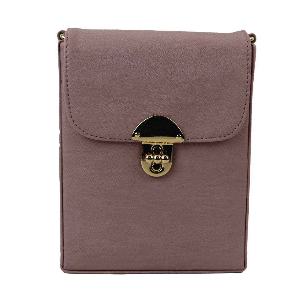 Texture Sling Bag with Gold Chain Strap