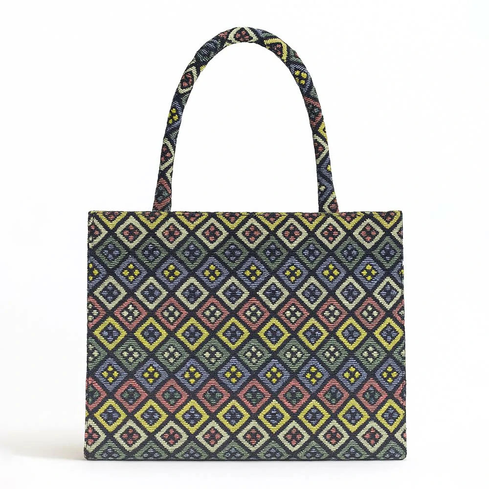 Monochrome Jungle Tapestry Tote Bag
