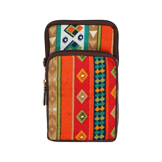 Multicolor Printed Sling Bag with Dual Zipper