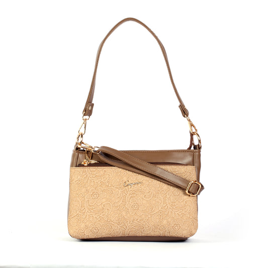 Women Premium Lace Textured Crossbody Handbag