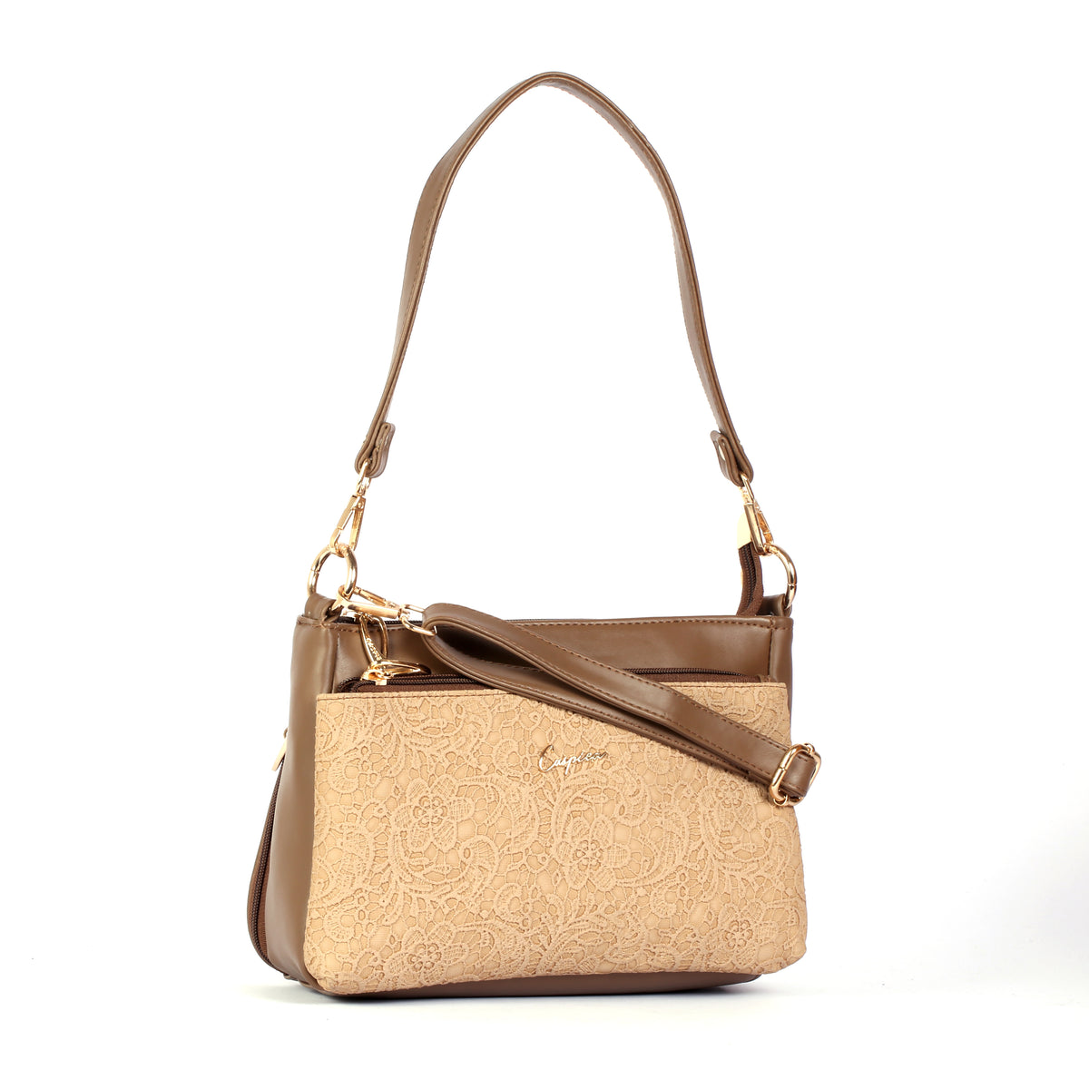 Women Premium Lace Textured Crossbody Handbag