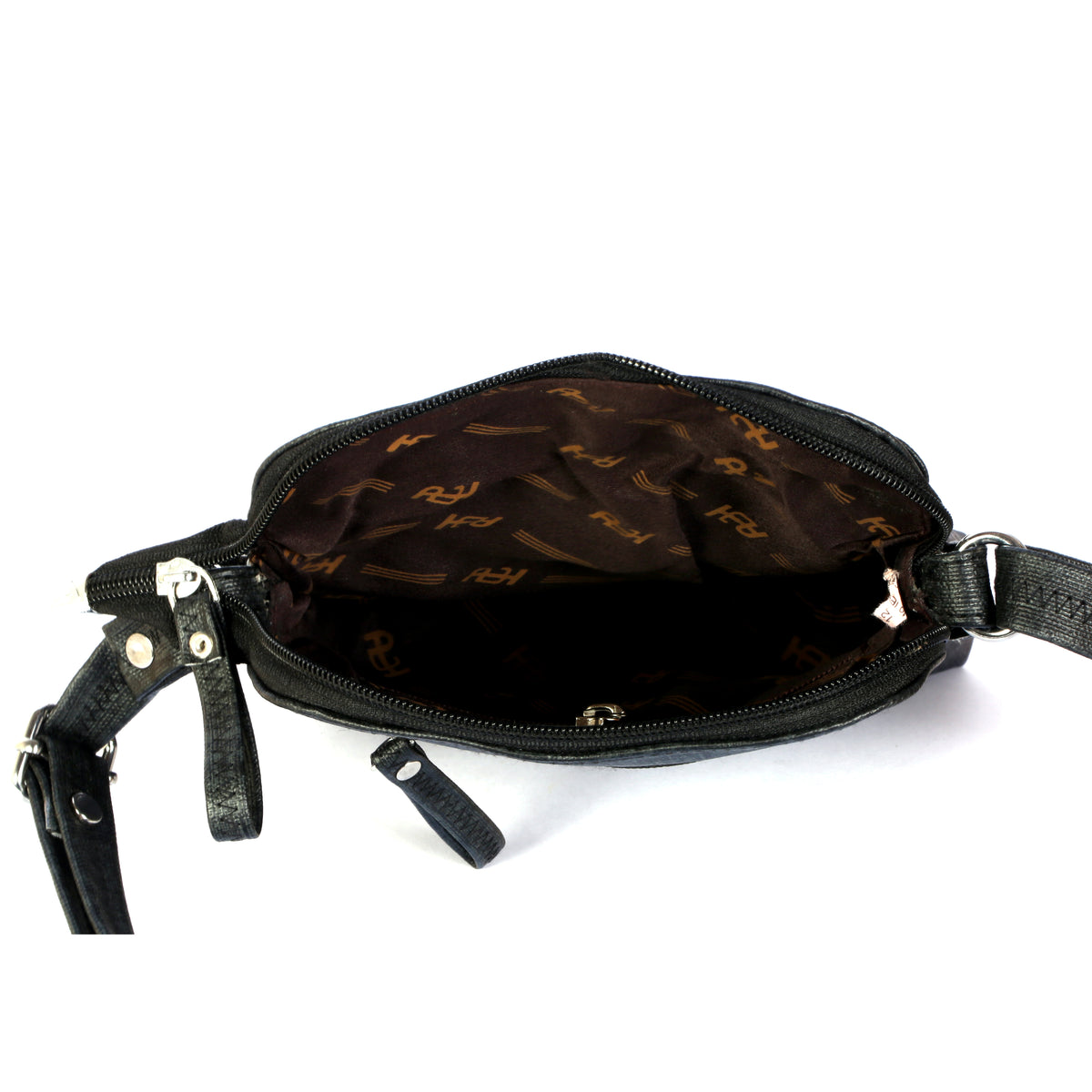 Women’s Multi-Zip Crossbody Sling Bag with Adjustable Strap