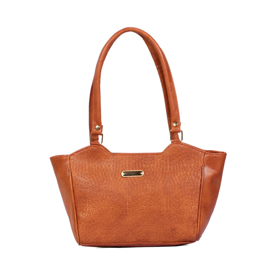 Tan Structured Tote Handbag for Women