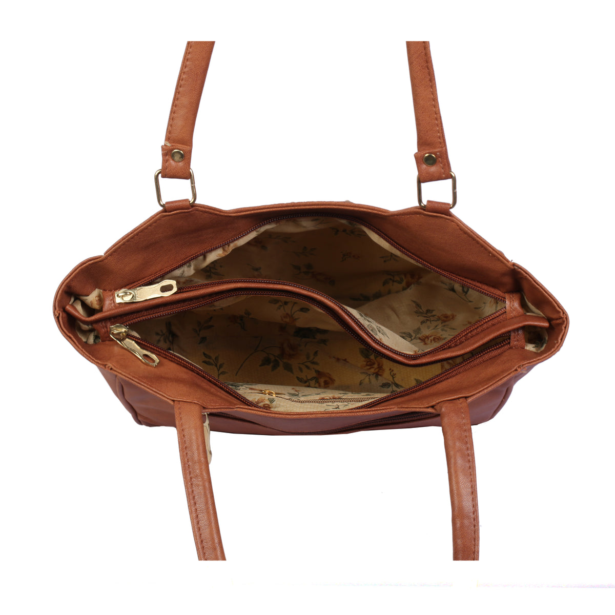 Tan Structured Tote Handbag for Women