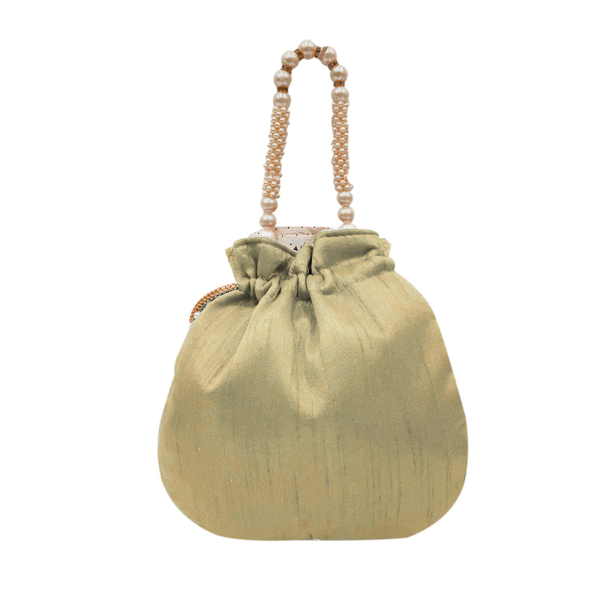 Embroidered Ethnic Potli Bag with Pearl Handle for Women