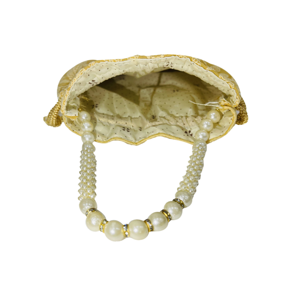 Embroidered Ethnic Potli Bag with Pearl Handle for Women