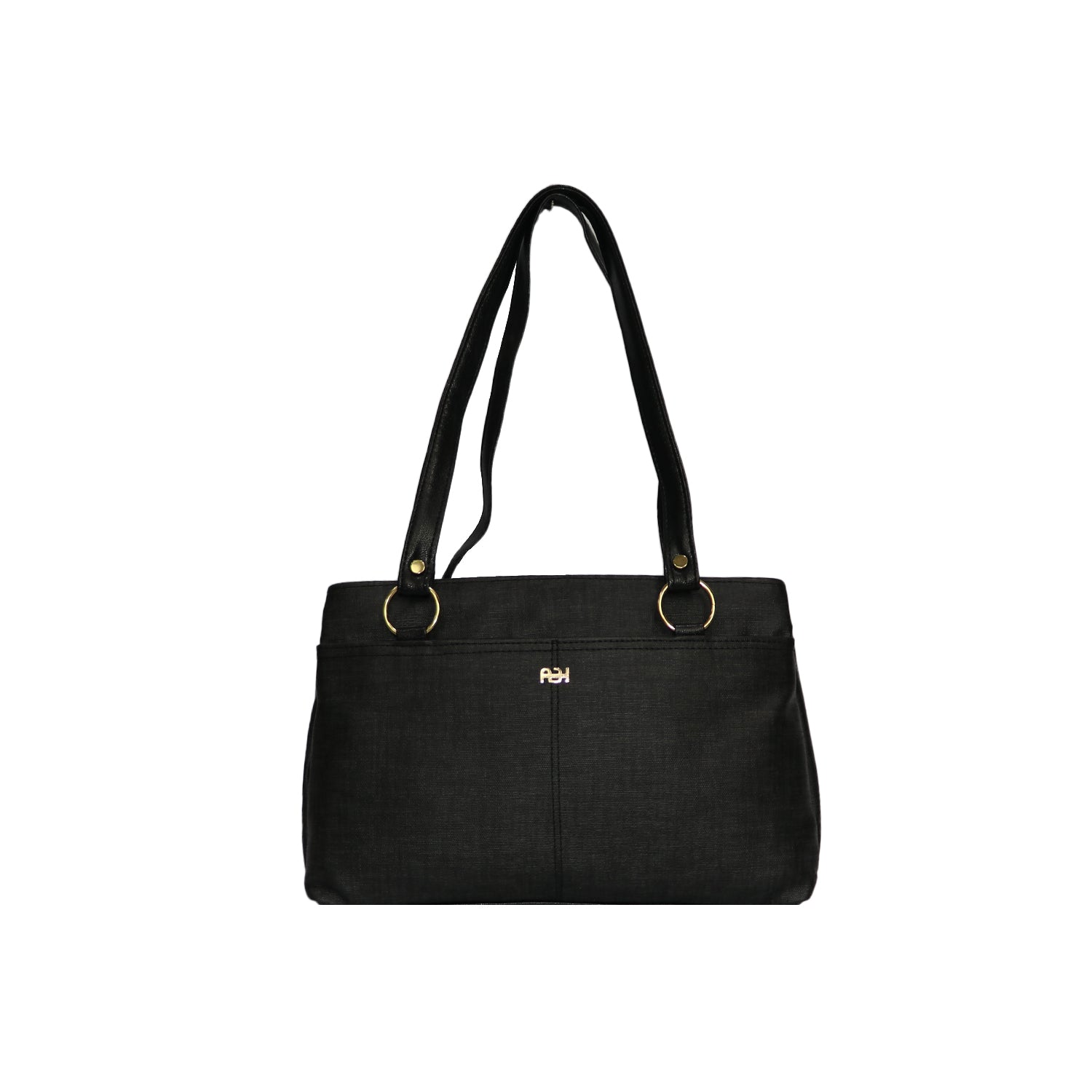 Multi-Compartment Shoulder Handbag for Women - Black