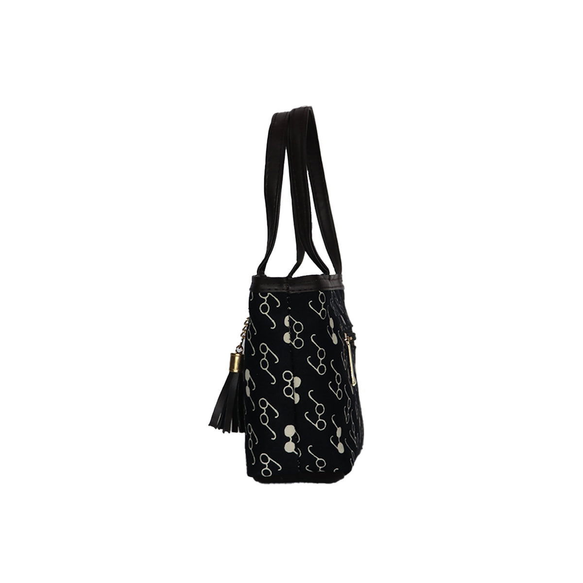 Printed Tote Handbag for Women with Tassel Charm