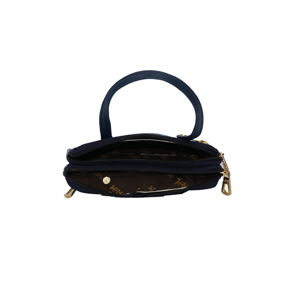 Floral Mini Handbag for Women with Dual Handles and Zipper Compartments