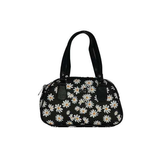 Floral Handbag for Women with Dual Handles and Double Zipper Compartments