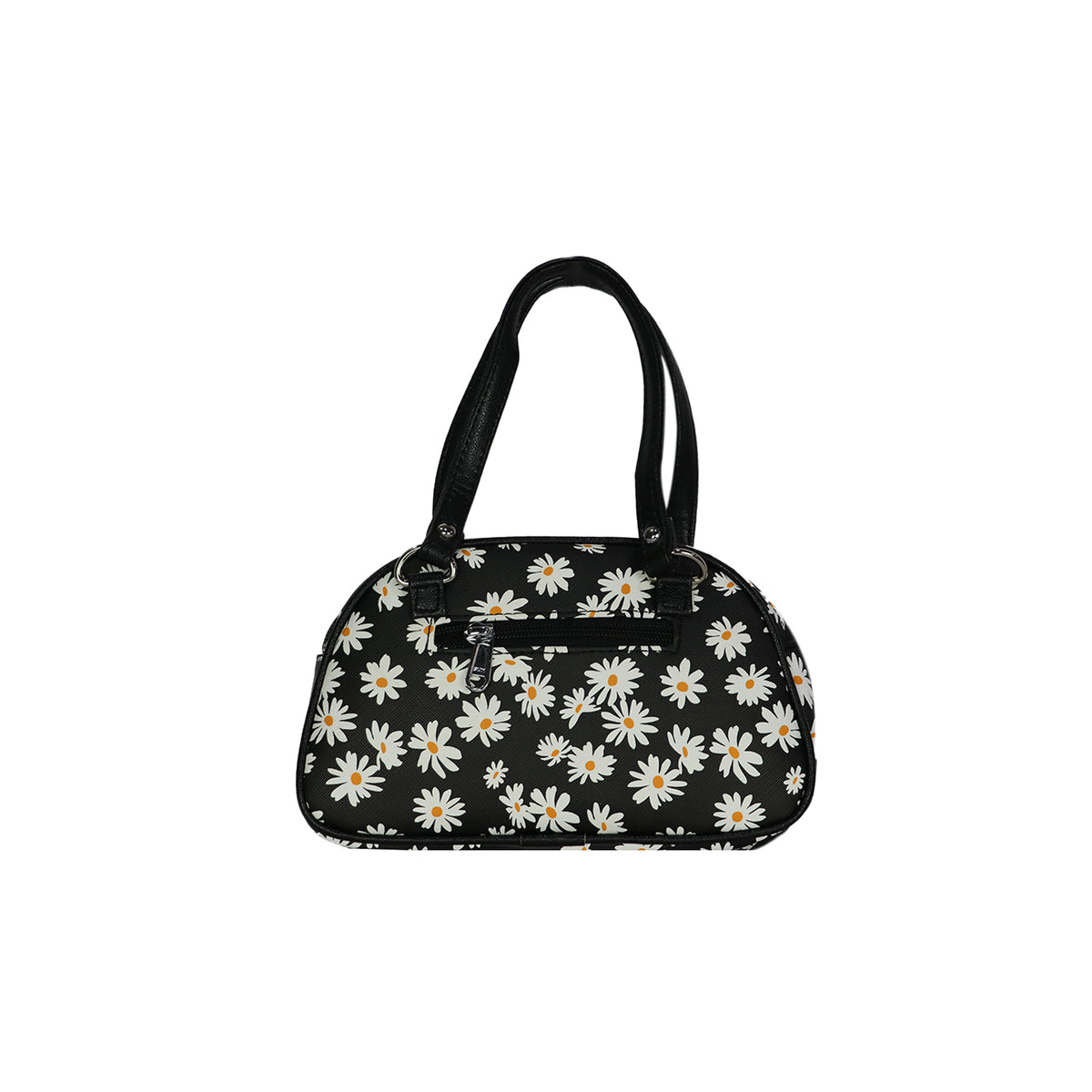 Floral Handbag for Women with Dual Handles and Double Zipper Compartments