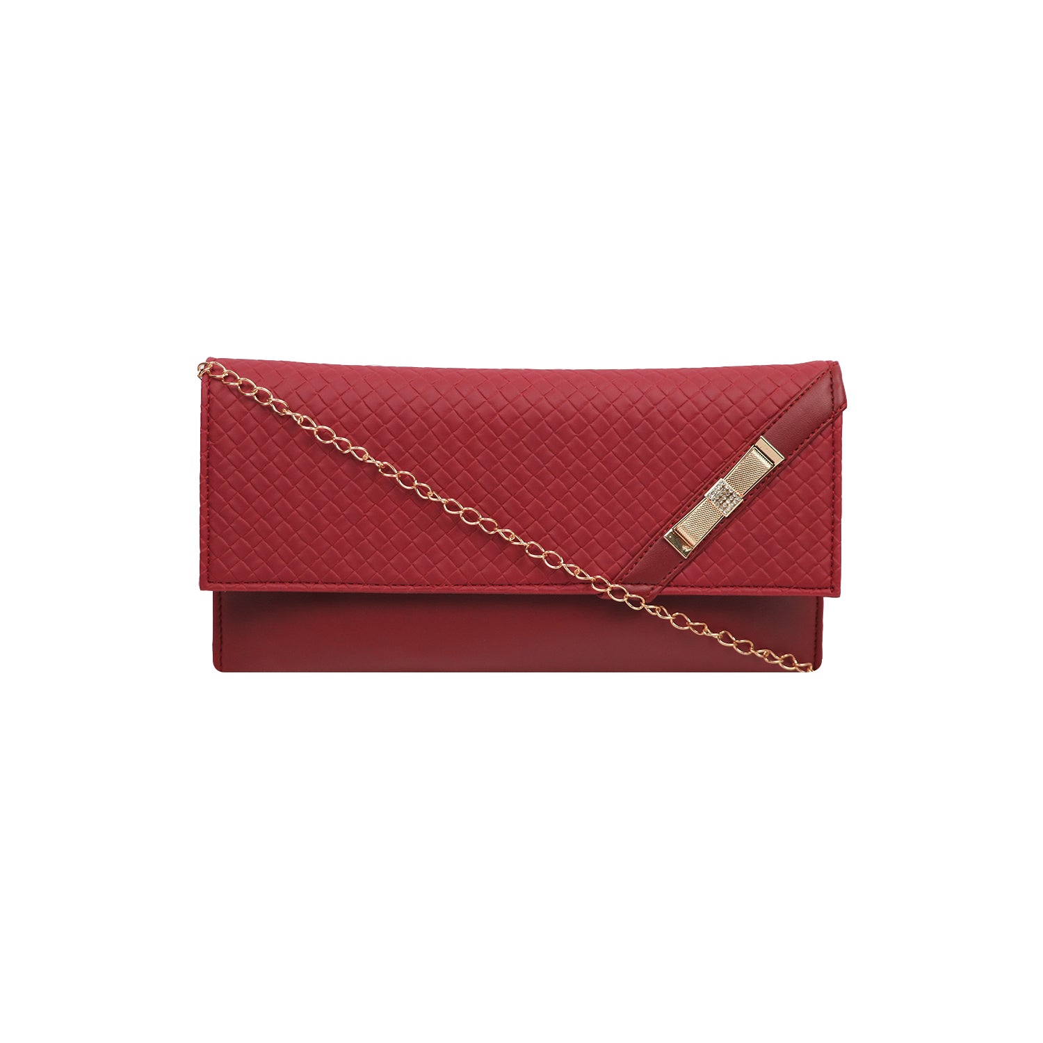 A sleek statement clutch designed - Red