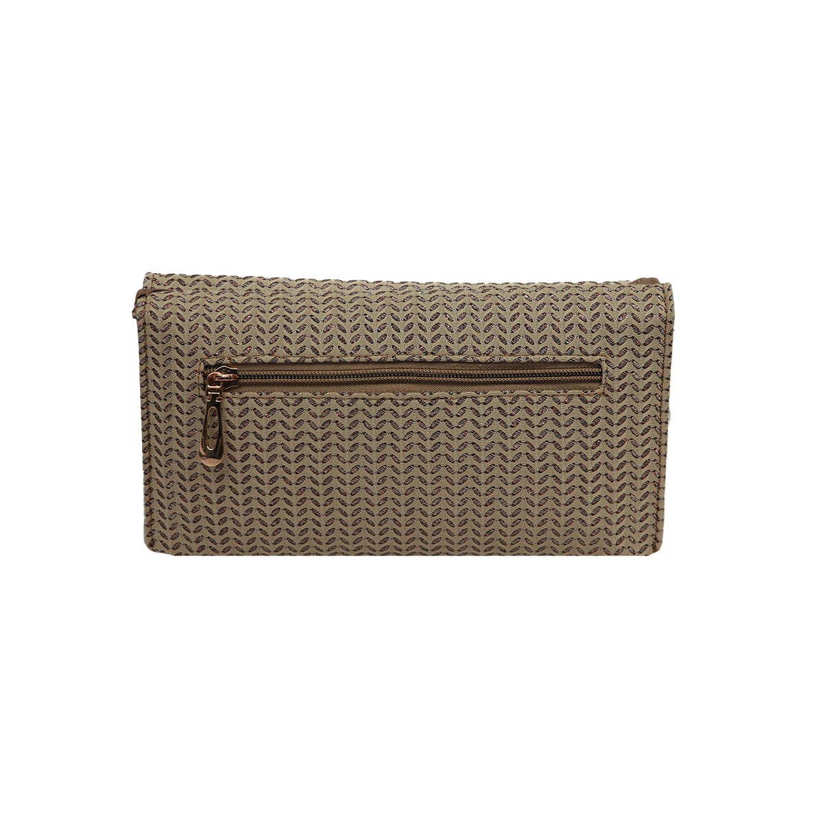 Patterned Clutch Bag for Women with Chain Strap and Magnetic Flap Closure