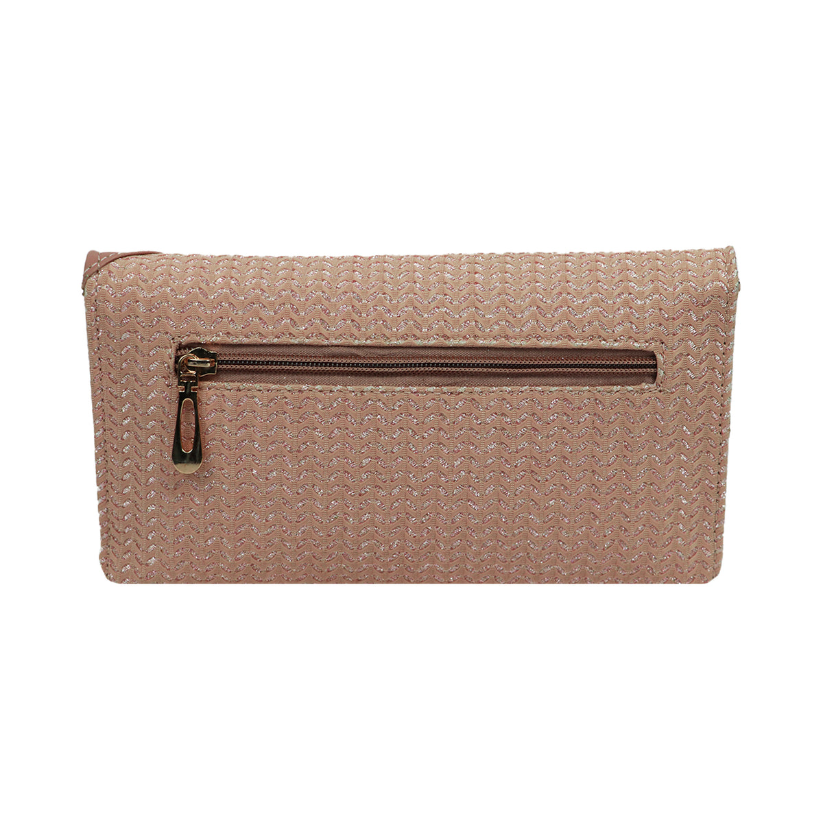 Patterned Clutch Bag for Women with Chain Strap and Magnetic Flap Closure
