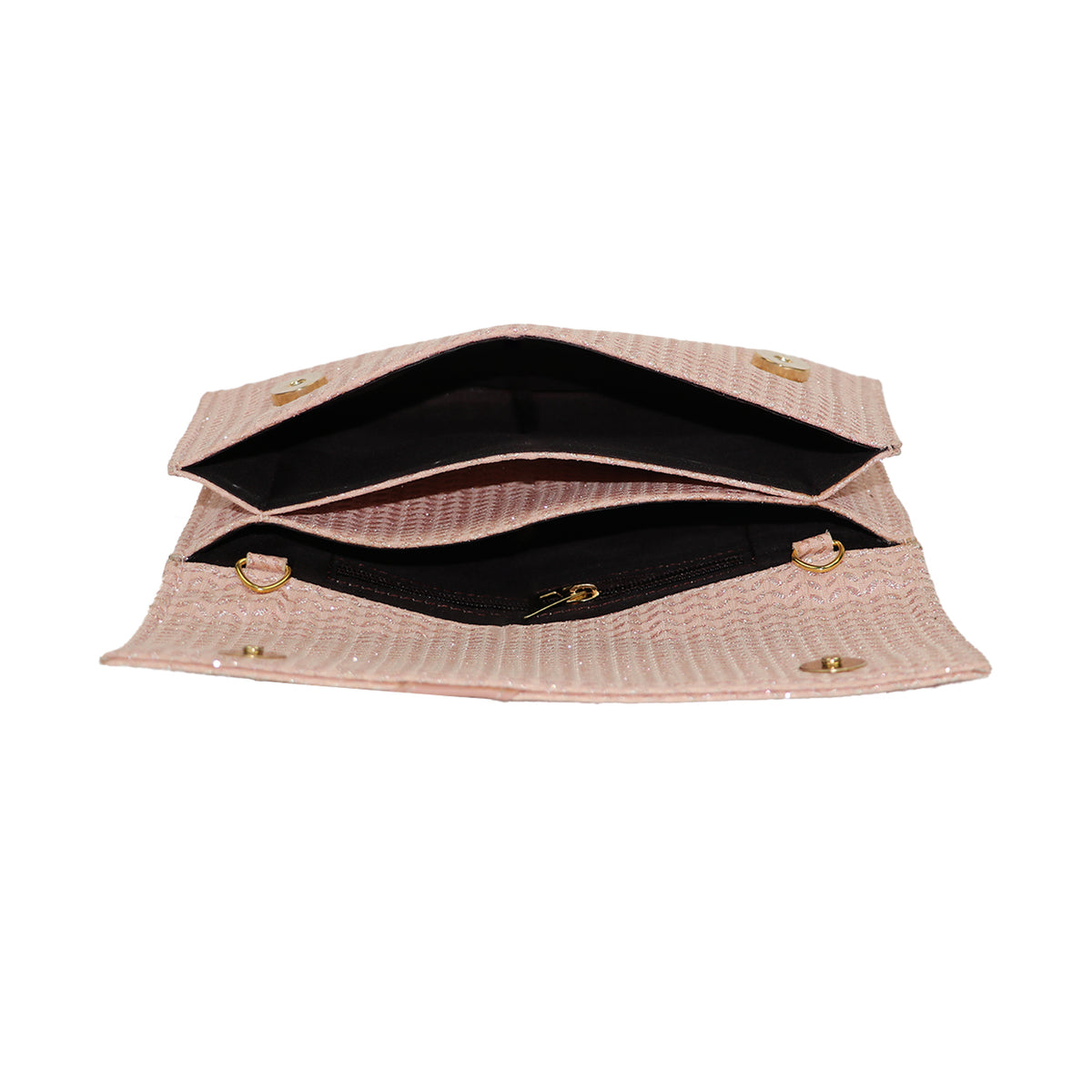 Patterned Clutch Bag for Women with Chain Strap and Magnetic Flap Closure